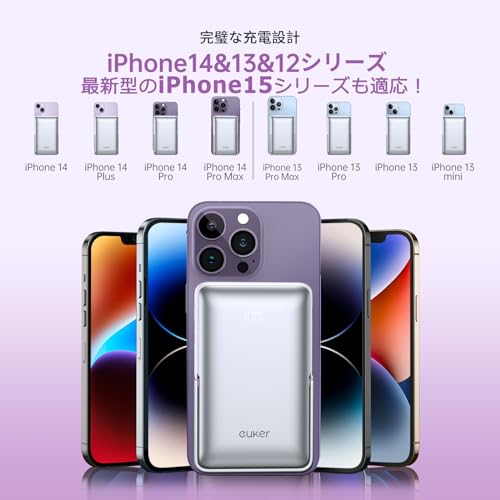 Euker - Magnetic 10,000mAh MagSafe Mobile Battery, Wireless & Compact