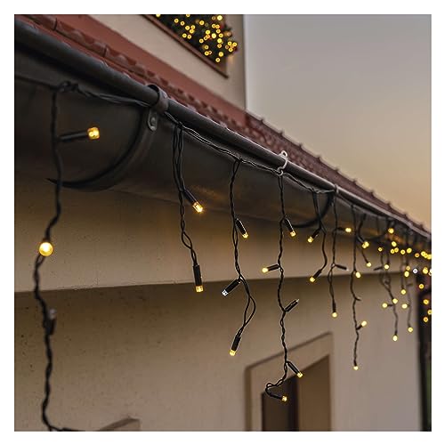 Emos - 3m Ice Rain Fairy Lights, 50 LED, IP44 for Indoor/Outdoor Use