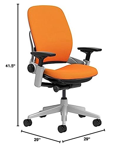 Steelcase Leap Office Chair - Ergonomic Work Chair with Wheels for Carpet Flooring - Work Chair Supports Unique Body Shape - with Natural Glide System & Liveback Technology - Tangerine Orange Fabric - Medaid International