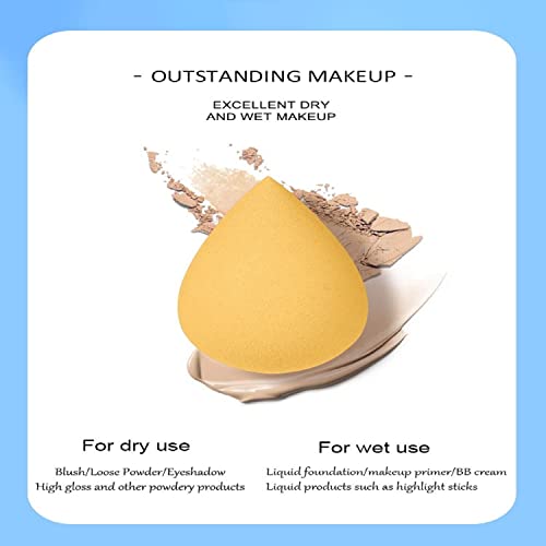 Beauty Makeup Sponge 7pcs Puff Teardrop Blender Foundation Sponge Set With jar Gift Flawless Bottle Design Drift bottle macaron makeup egg Multi-colored,Yellow - Medaid International