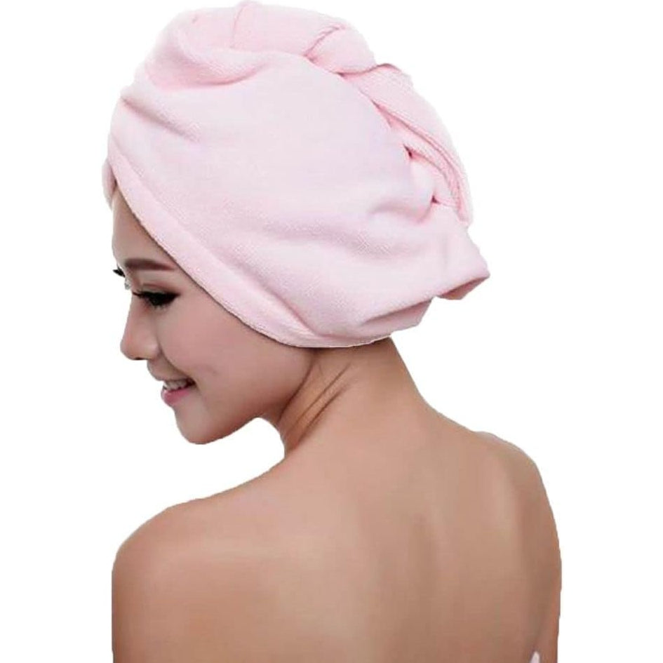 Hair Towel Twist Microfiber Bamboo Fabric Soft Shower Towels, Spa Towels Dryer, Bathing Bath Hat Towel, Bath Salon Towels(Pink) - Medaid International