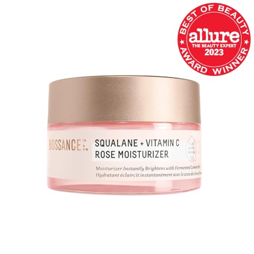 BIOSSANCE Squalane + Vitamin C Rose Face Moisturizer – Antioxidant-Rich Day/Night Face Lotion – Hydrates and Smooths Fine Lines – Even Skin Tone & Reduce Discoloration – For Radiant Skin, 1.69 Fl Oz - Medaid International