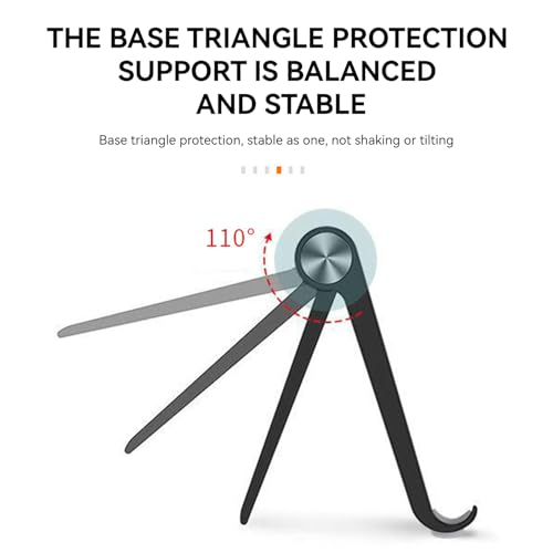 Cell Phone Stand for Desk Phone - Holder Foldable Portable Adjustable Compatible with iPhoneHolder Compatible with Most Phones and Tablets (Black) - Medaid International