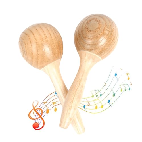 GXGM Pack of 2 Mini Wooden Maracas for Children DIY Rumba Shaker Hammers Egg Shaker Kids Maracas Rattles, Aab, M - Medaid International