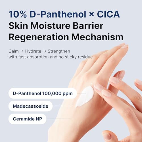 Panthenol 10% Cica Repair Cream, Hydrating Post-Acne Face Moisturizer for Sensitive Skin Barrier Repair, Korean Skincare (2.7 Fl Oz / 80ml)|B0DYY1KVPP