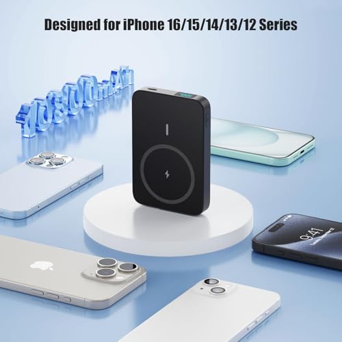 LanLuk - Magnetic 10800mAh Wireless Power Bank with Foldable Stand & Fast Charging