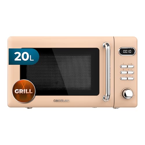 Cecotec - ProClean 5110 Retro Beige Microwave with Grill, 700W, 8 Modes