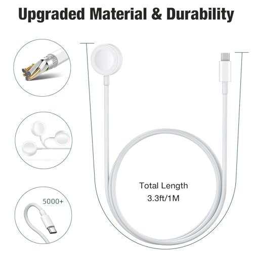Apple - Fast Wireless Magnetic Charger for Apple Watch, USB C, 1m Cable