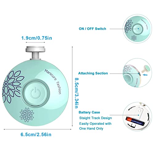 Neovsuny - 6-in-1 Electric Baby Nail File Set with Interchangeable Heads