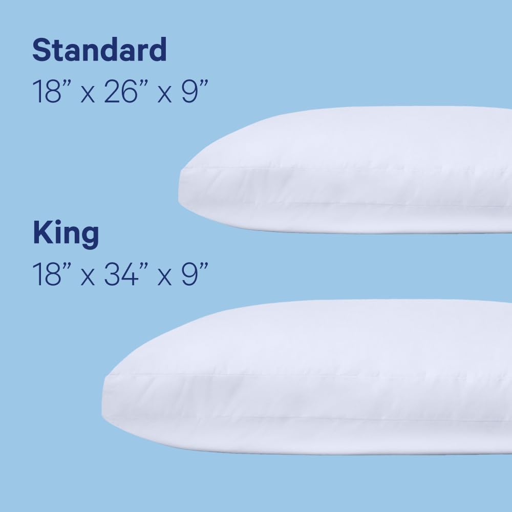 Casper Original Pillow for Sleeping, King, White, Two Pack - Medaid International