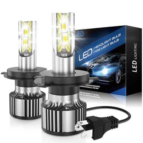 Ppyyemu - H4/9003/HB2 LED Bulb, 100W 22000LM, 6500K White Light, Plug & Play