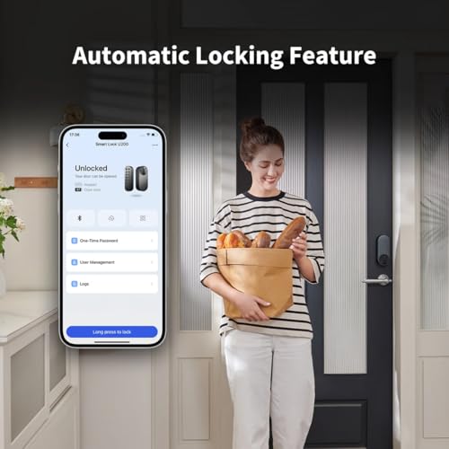 Aqara - Smart Lock U200 EL-D02D, Silver, Keyless Entry, Multiple Unlocking Methods