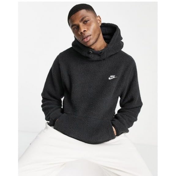 Nike Sport Essentials Sherpa Men's Hoodie Pullover (US, Alpha, Medium, Regular, Regular, Standard, Black 010) - Medaid International