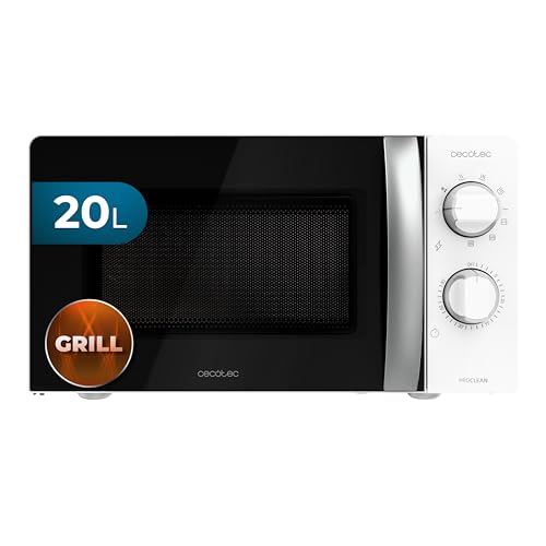 Cecotec - 700W Microwave with Grill, 20L Capacity, 6 Power Levels, 3Dwave Technology