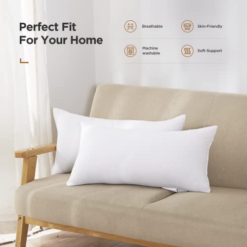 Acanva Polyester Decorative Rectangle Throw Pillow Inserts, Hypoallergenic Form Stuffer Cushion Sham Filler, 16x26, White, 1 Count (Pack of 1) - Medaid International