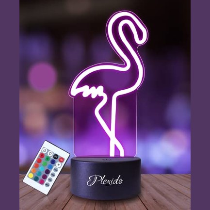 Plexido - Personalised 3D Illusion Night Light for Kids, 16 Color Options, Remote Control
