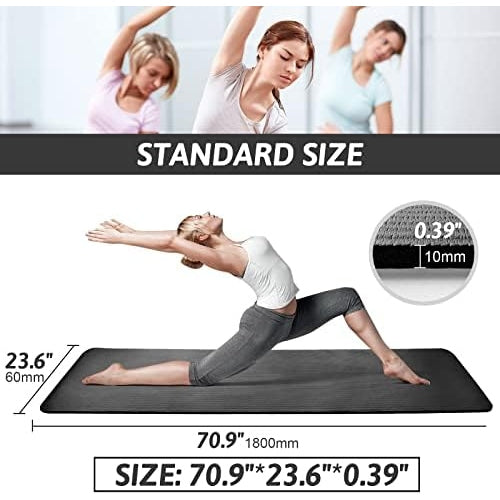 SKY-TOUCH Yoga Mat Non Slip, Yoga Mat with Strap Included 10mm Thick Exercise Mat Ideal for HiiT, Pilates, Yoga and Many Other Home Workouts - Medaid - Lebanon