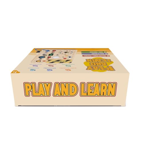 Iabedi Busy Board, Montessori Toy for 1-3 Years Old, Wooden Toddler Sensory Travel Toy, Ideal Gift for 1+ Year Old Boys (Busy Board Plus V2), Medium, Yellow - Medaid International