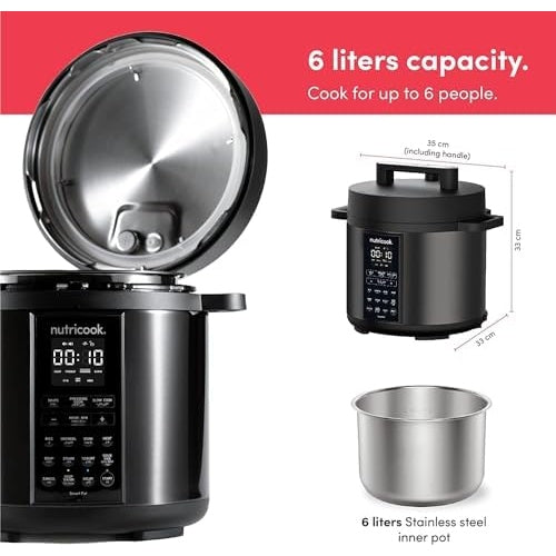 Nutricook Smart Pot 2,6 Liters,9 In 1 Electric Pressure Cooker, Slow Cooker,Rice Cooker, Steamer, Sauté Pot, Yogurt Maker & More, 12 Smart Programs With New Smart Lid"Min 1 year manufacturer warranty": Buy Online at Best Price in UAE - Amazon.ae - Medaid