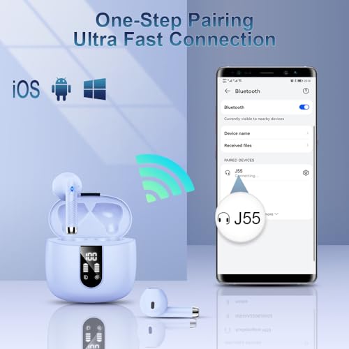 Wasart - Bluetooth 5.4 Wireless Earbuds with 40H Playtime & LED Display