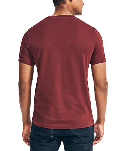 Nautica Men's Short Sleeve Solid Crew Neck T-Shirt, Royal Burgundy, Small - Medaid International