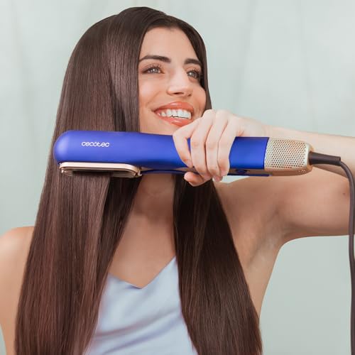 Cecotec - 2-in-1 Hair Straightener & Dryer, 1000W, Digital Motor, Blue