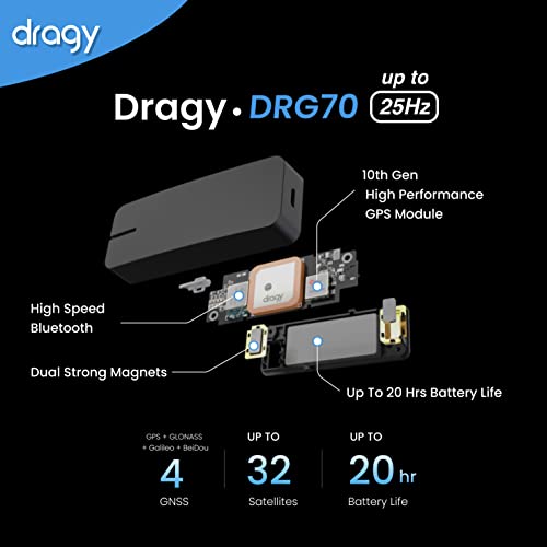 Dragy - GPS Performance Meter with 25Hz Laptimer, Video Overlay, USB-C Charging