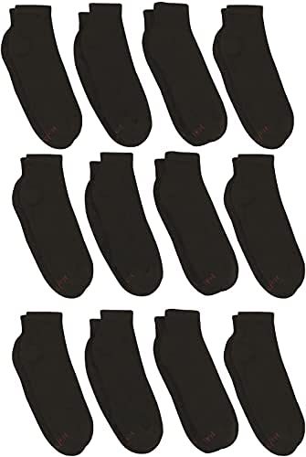 Ankle Socks for Mens, 12-Pair Black, Shoe Size: 6-12 - Medaid International