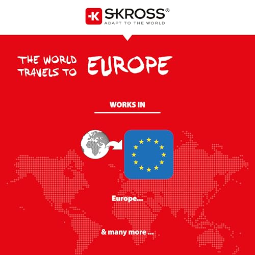 Skross - World to Europe Travel Adapter, Schuko Standard, Compact Design