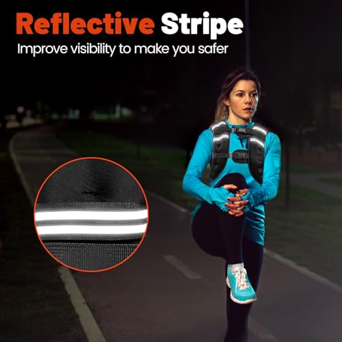 Weighted Vest, 6lb/8lb/12lb/16lb/20lb/25lb/30lb Weight Vest for Men Women, Body Weight Vests Adjustable with Reflective Stripe for Strength Training, Running, Training Workout, Jogging, Walking|B0DP8FQD18