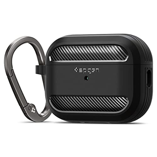 Spigen - Rugged Armor Case for AirPods Pro 2, Slim Design, Metal Carabiner, TPU Protection