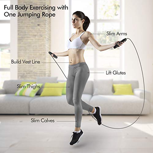 Jump Rope, Tangle-Free Rapid Speed Jumping Rope Cable with Ball Bearings for Women, Men, and Kids, Adjustable Steel Jump Rope Workout with Foam Handles for Fitness, Home Exercise & Slim Body|B09DF9NWC7