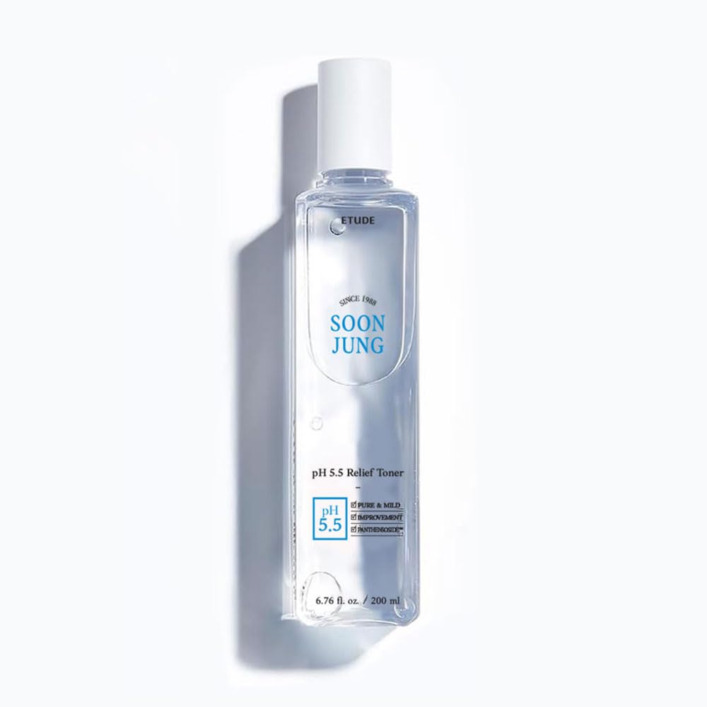 ETUDE SoonJung pH5.5 Relief Toner, Toner for Face, Hydrating Toner for Sensitive Skin, Vegan Face Toner, Panthenol, Madecassoside, Moisturizer, Korean Skin Care, Korean Toner, Beauty (6.76 Fl Oz) - Medaid International