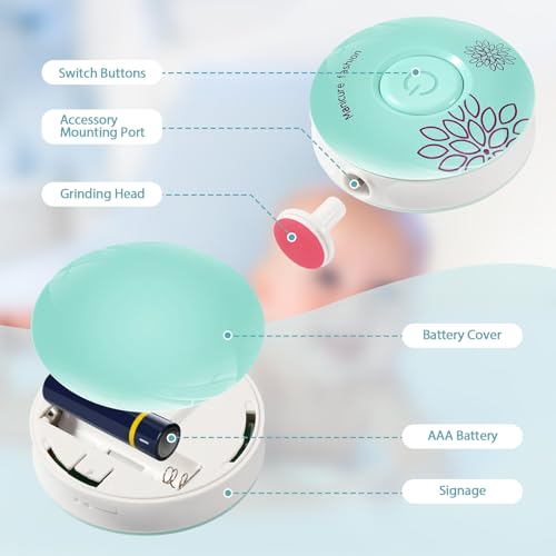 Blendura - Newborn Electric Nail File, 6-in-1, Safe for All Ages, Green