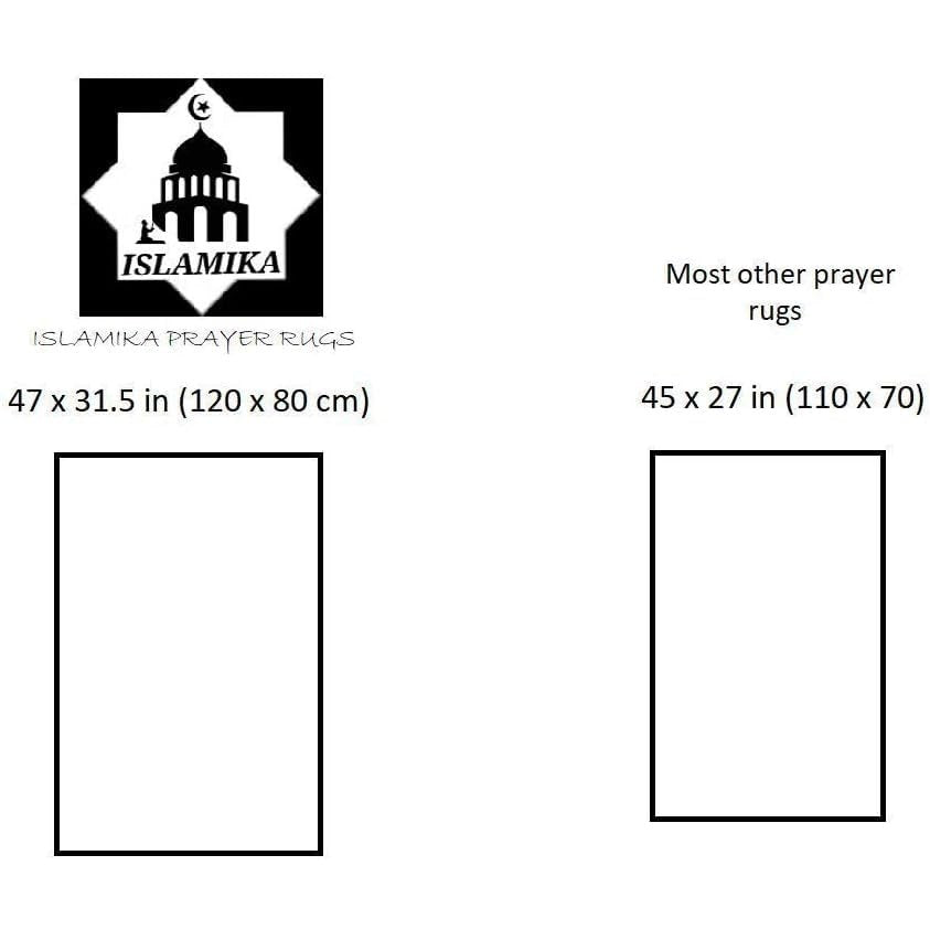 Prayer Rug Muslim Prayer Mat Islamic - Very Thick Prayer Rug Sajadah for Men Women with Islam Prayer Beads for Eid Travel Ramadan, Soft and Luxury (BB Blue) - Medaid International