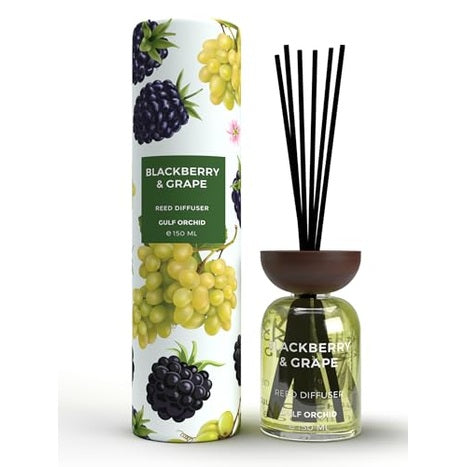 Gulf Orchid Reed Diffuser Blackberry & Grape Aromatherapy Reed Diffuser Air Freshener Fragrance for Home & Office 150ml, 217042 - Medaid International