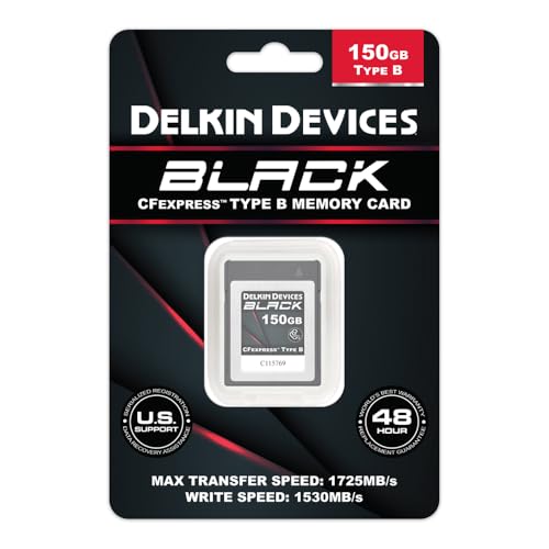 Delkin Devices BLACK CFexpress Type B Memory Card, up to 1725MB/s Read, 1530MB/s Write, for Professional Video and Photography (150GB) - Medaid International