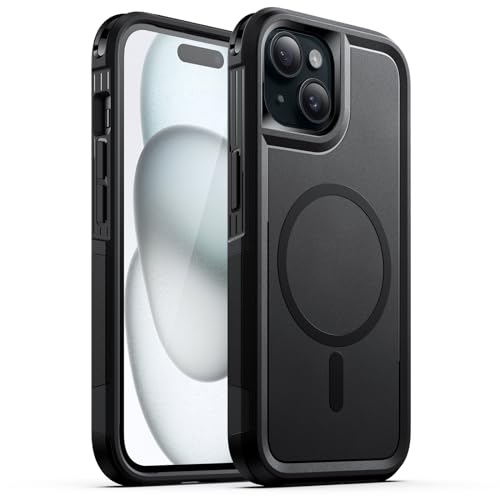 JETech - Heavy Duty iPhone 15 Case with MagSafe, Dual-Layer Rugged Protection
