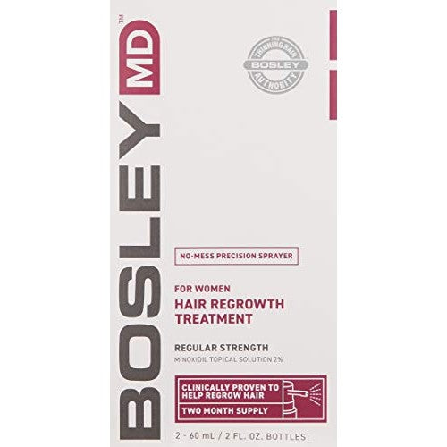 BosleyMD Minoxidil Woman Spray, Thinning Treatment/Hairspray for Hair Loss and Hair Regrowth, Topical Solution, No Mess Sprayer, 2-month Supply - Medaid International