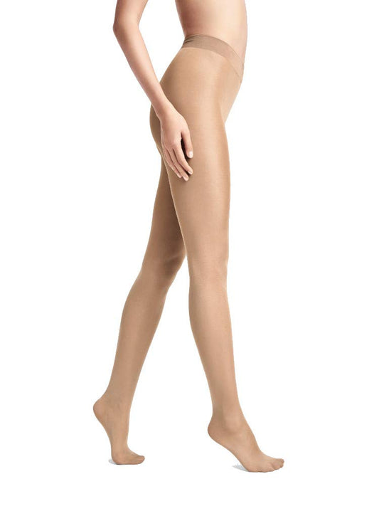 Wolford Pure Shimmer 40 Denier Concealer Tights For Women Soft Feel Flawless Legs Bonded Seams Wide Essential Sheer Hosiery | Color Caramel Beige| Large - Medaid International