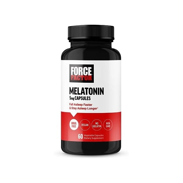 FORCE FACTOR Melatonin 5mg, Drug-Free Supplement, Vegan, Non-GMO, 60 Vegetable Capsules - Medaid - Lebanon