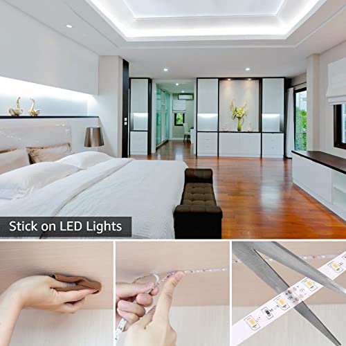 Lepro - 5M Cool White LED Strip Lights, 300 LEDs, 2300lm Brightness, Ideal for Kitchen & More