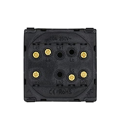 Bseed - EU Standard 1 Gang 3 Way Light Switch, Grey, 86mm Size, Function Button