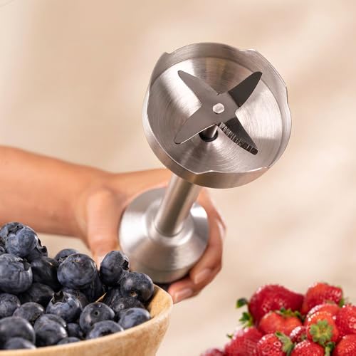 Cecotec - Hand Blender Power RetroGreen 1200MAX, 1200W, CrossBlades, 2 Speeds, Dishwasher Safe