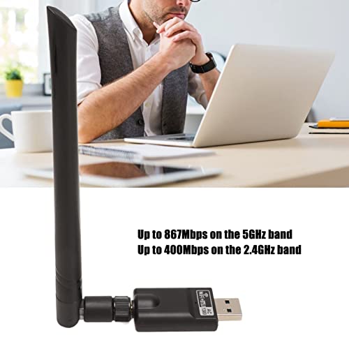 Zunate - USB WiFi Adapter AC1300, Dual Band 2.4G/5G, BT5.0, Antenna Included