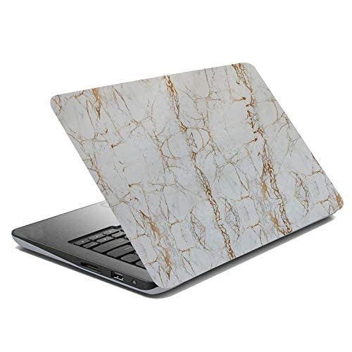 WALLTON Wall Stickers Marble (16 x 48 Inches) Jade Kitchen Counter, Cabinet Makeover, Almirah, Plastic & Wooden Tabletop, Wardrobe, PVC DIY Self Adhesive - White, Golden Marble Matte - Medaid International