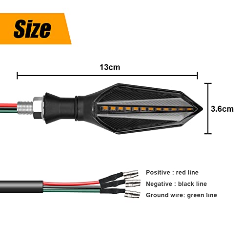 Uraqt - Waterproof 12V LED Turn Signals, 4 Universal Flashing Indicators