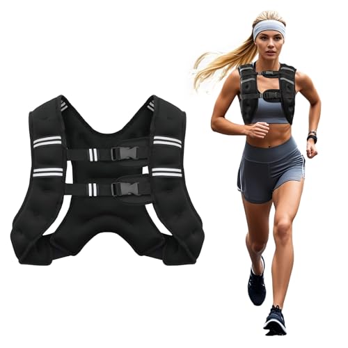 Weighted Vest, 6lb/8lb/12lb/16lb/20lb/25lb/30lb Weight Vest for Men Women, Body Weight Vests Adjustable with Reflective Stripe for Strength Training, Running, Training Workout, Jogging, Walking|B0DP8FQD18