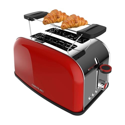 Cecotec - Vertical Toaster Toastin' Time 850W, Dual Slots, Stainless Steel, Auto Pop-Up