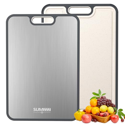Titanium Cutting Board for Kitchen, Cutting Board Double Sided Food Grade, Pure Titanium and Wheat Straw PP, Easy to Clean Large Size 16”×11”|B0DQG2VHKJ